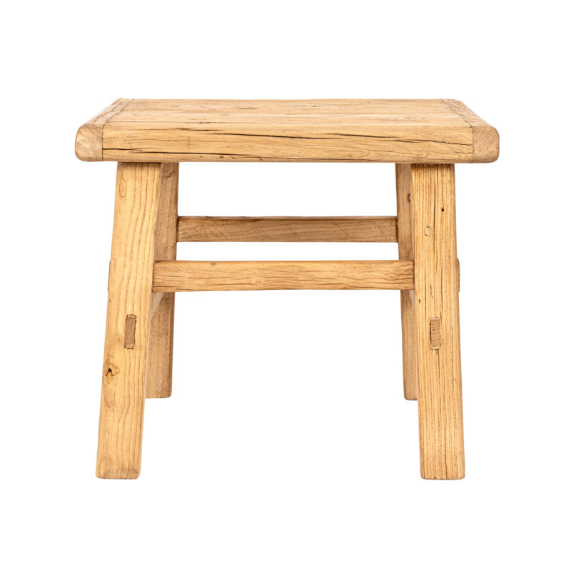 Fostoria Reclaimed Elm Wood Side Table, Natural