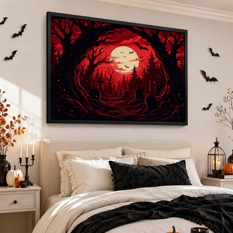 Silhouettes d'art sur toile, "Halloween", H 12 po x l 18 po