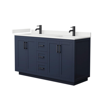Miranda 60" Freestanding Double Bathroom Vanity with Quartz Top