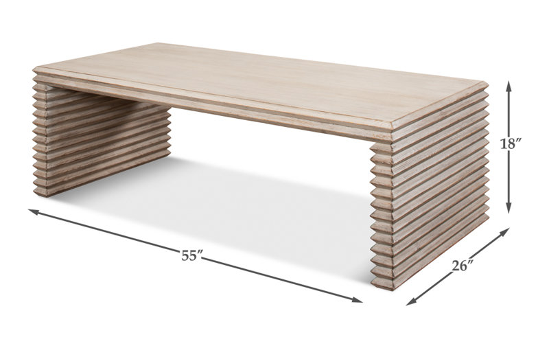 Solid Wood Coffee Table, Stone Gray
