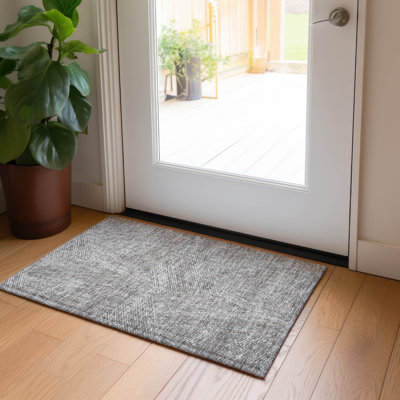 Chayden ACN991 1'8" x 2'6" Machine Washable Grey Indoor/Outdoor Area Rug