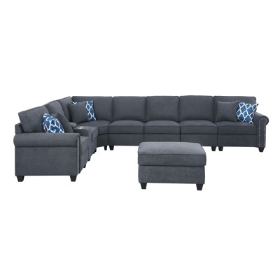 Upholstered L-Shaped Sectional Reversible