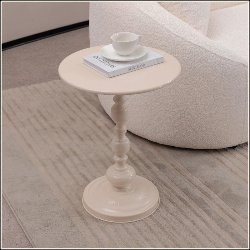Table basse en métal vintage, table d'appoint ronde pour table de chevet et table d'appoint