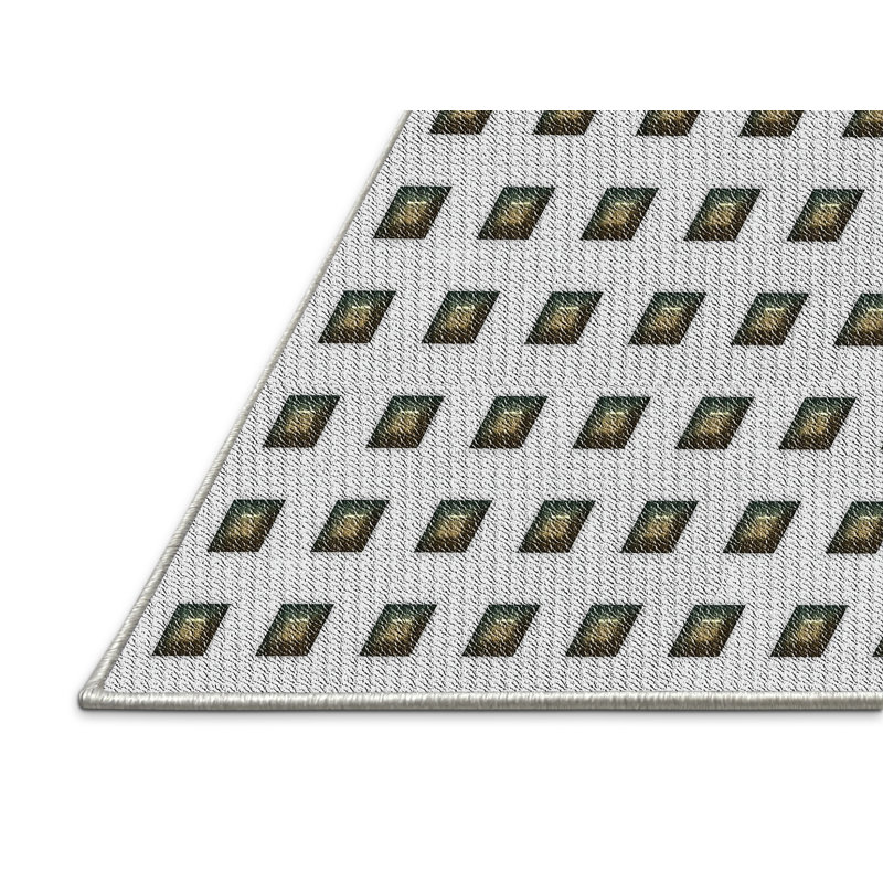 Tapis gris/zone noire à motifs, Rectangle 2 pi x 5 pi