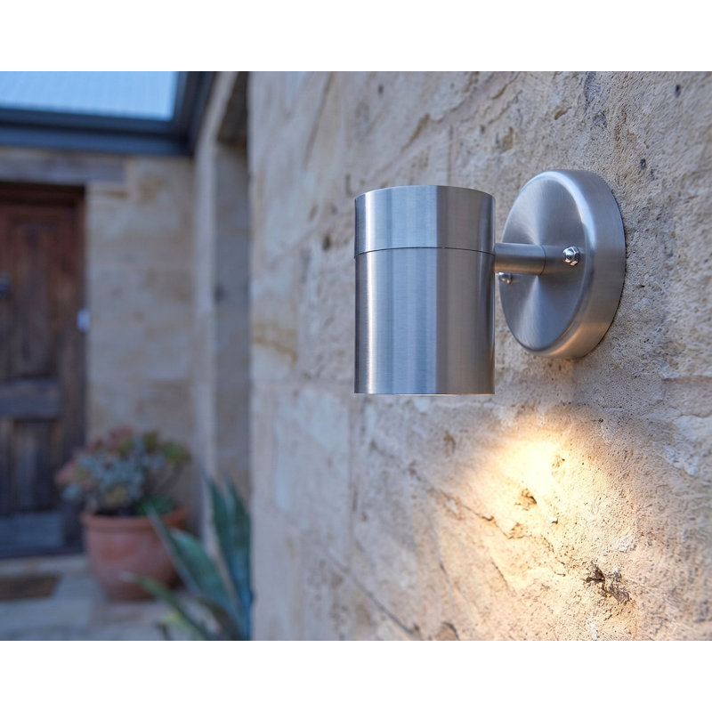 Fusion Stainless Steel 10cm H Outdoor Armed Sconce