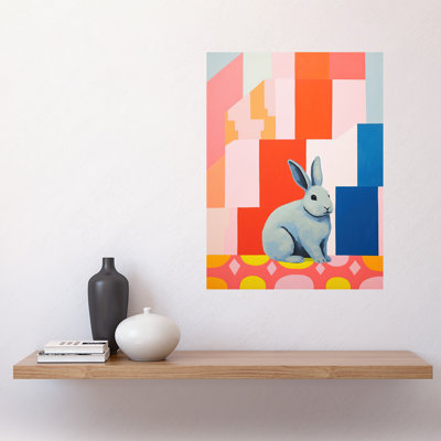 Wall Art Print Fat Rabbit Bold Pop Art Colourful Conceptual Modern Artwork Poster
