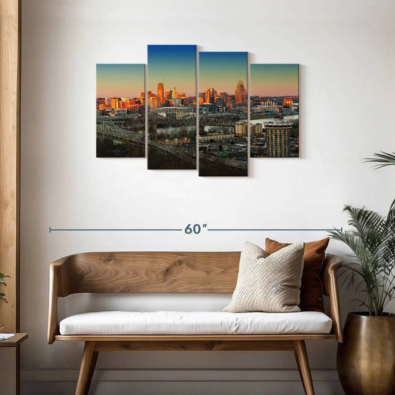 Hannes Cincinnati Sunset Skyline, 27" H x 43" W