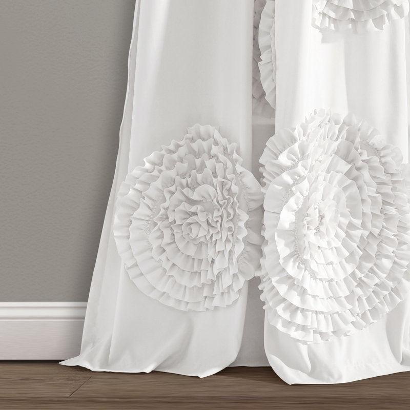 Semi Sheer Curtain Single Panel, White, 137cm W x 213cm L