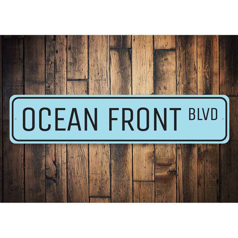 Plaque en aluminium Oceanfront, H 4 po x l 18 po x P 0,04 po