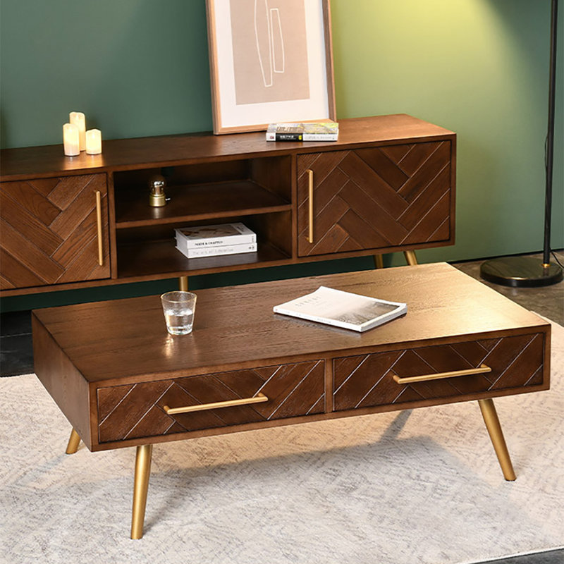 Table basse légère de luxe moderne, H 16,9 po x L 47,2 po x l 23,6 po