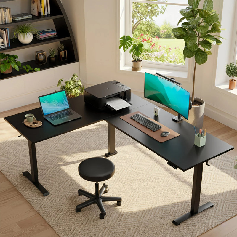 74.8 W Standing Desk, Black