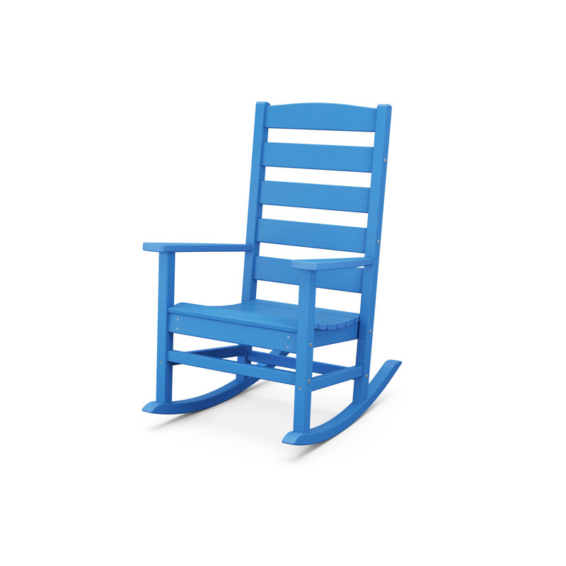 POLYWOOD x Sol 72 Jamarion Porch Rocking Chair, Pacific Blue