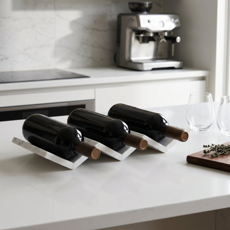 Rangement décoratif pour bouteilles de vin - Présentoir de rangement compact pour porte-bouteilles - Accessoire de support à bouteilles moderne et durable - 17 po