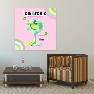Gin And Tonic Delight Vibrant Contemporary Summer Wall Art Print by Dominique Vari - Wrapped Canvas Print