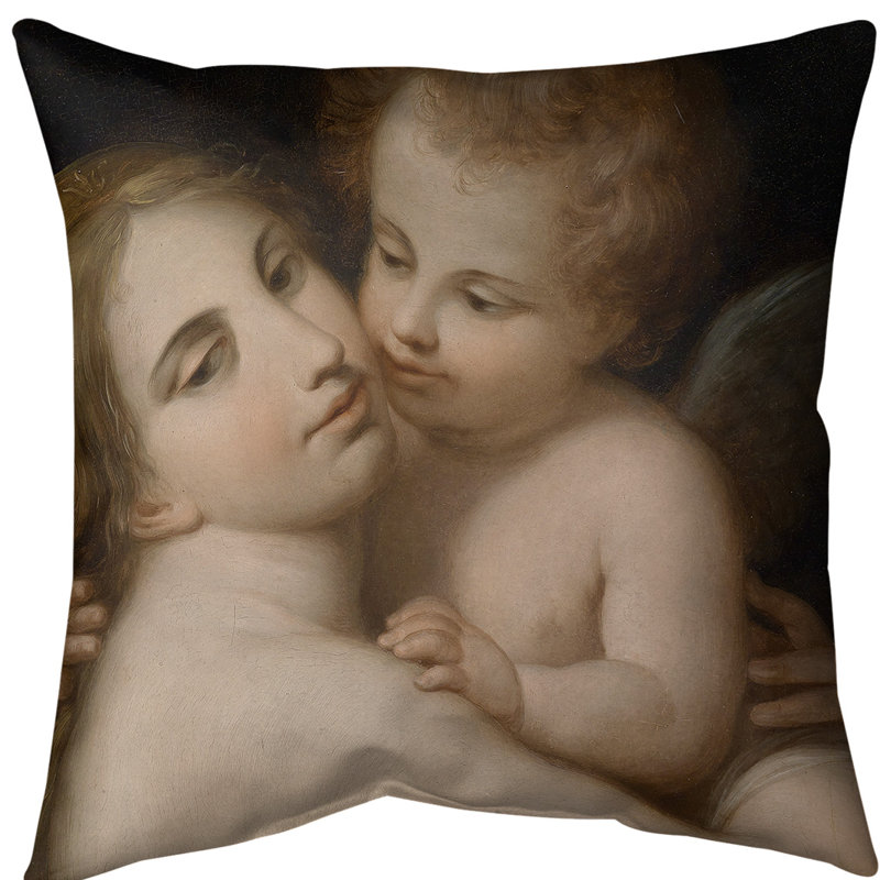 Oreiller venus et cupid euro, Bourre en polyester, Faux lin