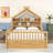 Wood House Bed with Storage Headboard-391070134-391070128