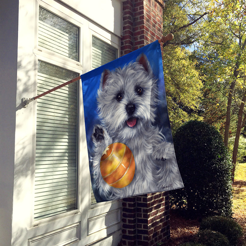 Drapeau de maison Hvidovre Sheltie Halloween en polyester à 2 faces 3 x 2 pi, Westie balle de jeu