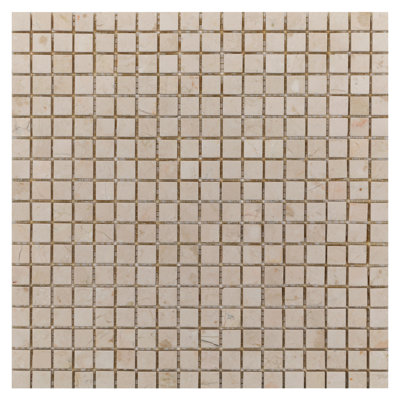 Hildale Polished 5/8"x5/8" Indo Crema Marble Mosaic Wall & Floor Tile