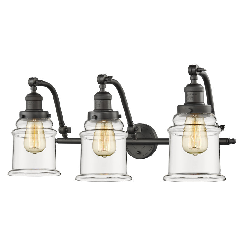 Alexandira 3 - Light Dimmable Vanity Light, No Bulb Included, Clear, Oil Rubbed Bronze