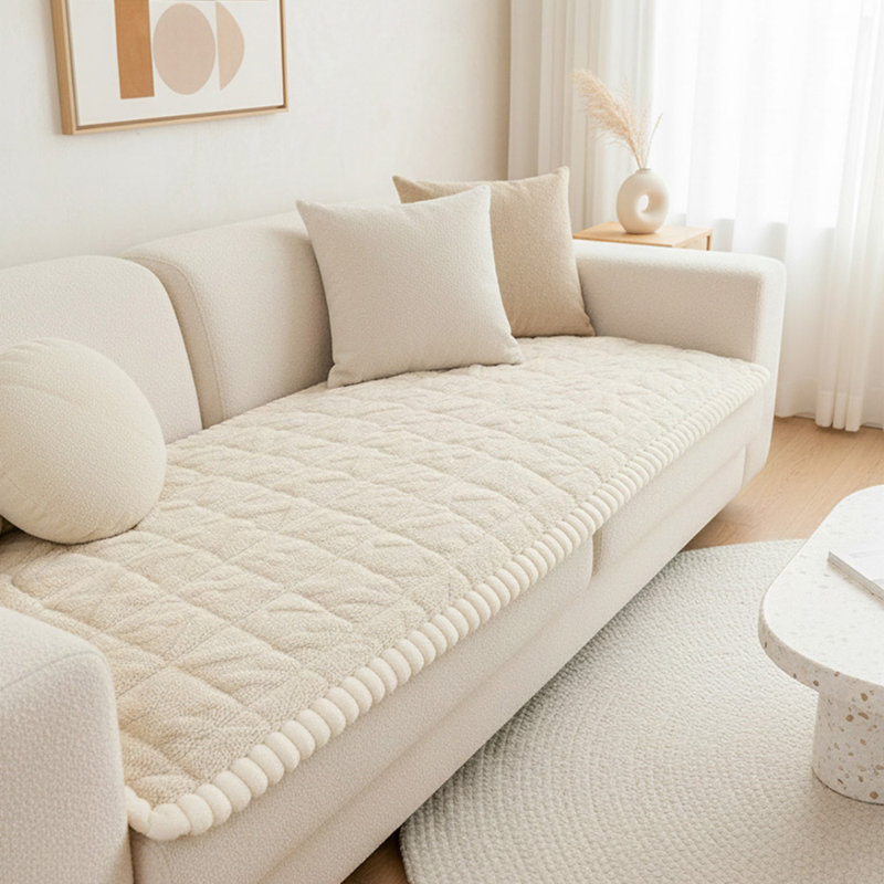 Polyester Sofa Slipcover, 70cm H x 210cm W x 70cm D