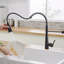 Robinet de cuisine commercial noir avec douchette extractible, robinet d'évier de cuisine à poignée simple