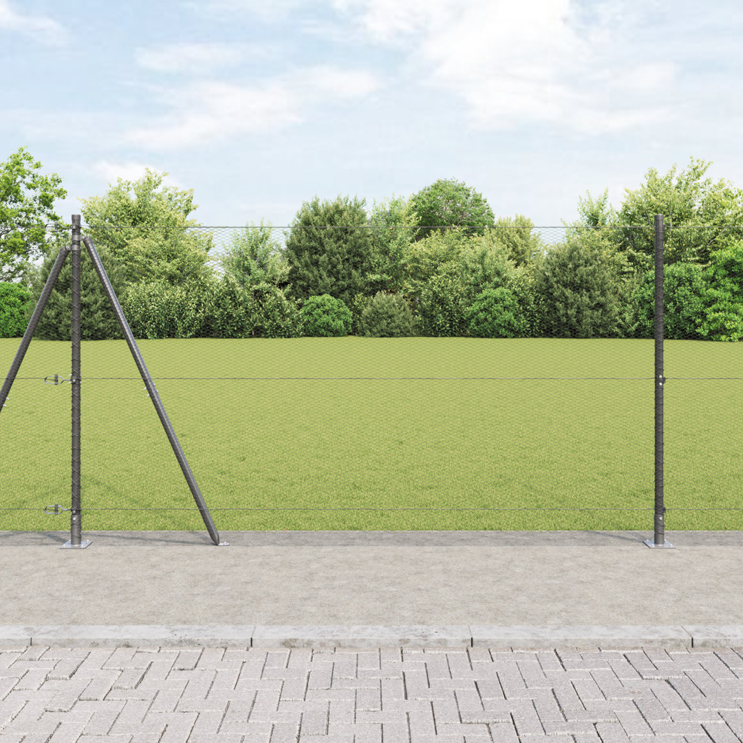 Vidaxl Hexagon Fence Grey Steel