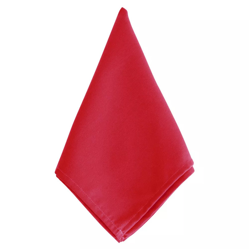 Polyester No Pattern Square Napkin, Red