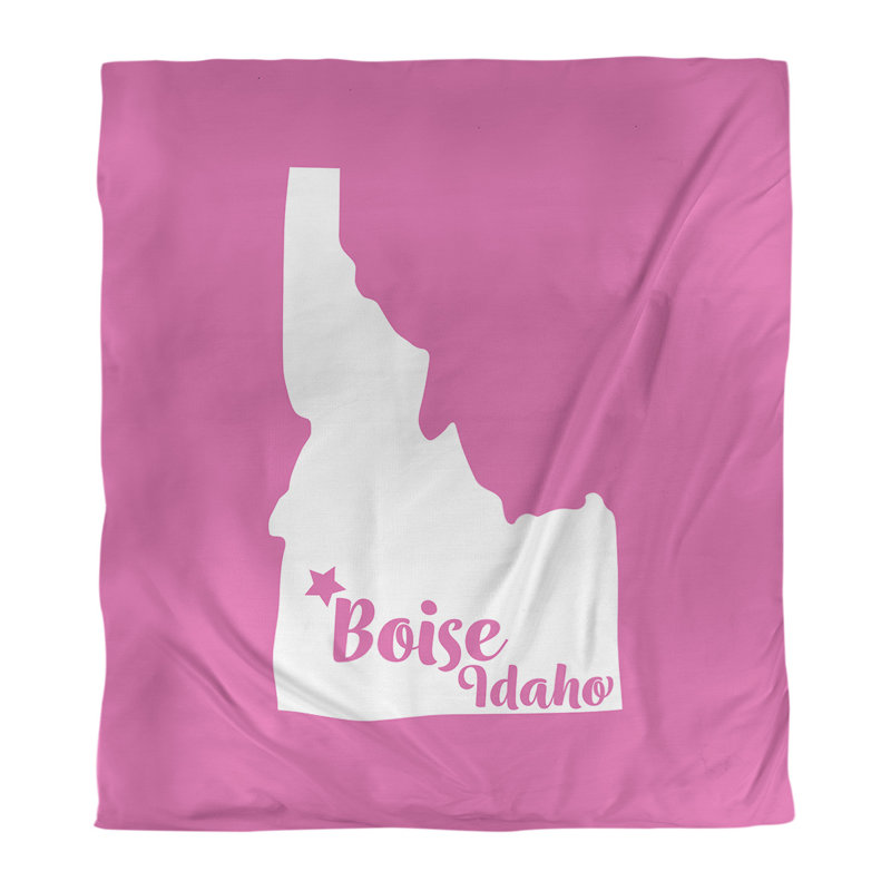 Housse de couette boise idaho, Housse de couette pour grand lit, Rose, Microfibre