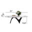 Table basse 51 po blanche en faux marbre avec base en acier au carbone en forme de N noire, luxueuse table basse ovale pour la maison et le bureau