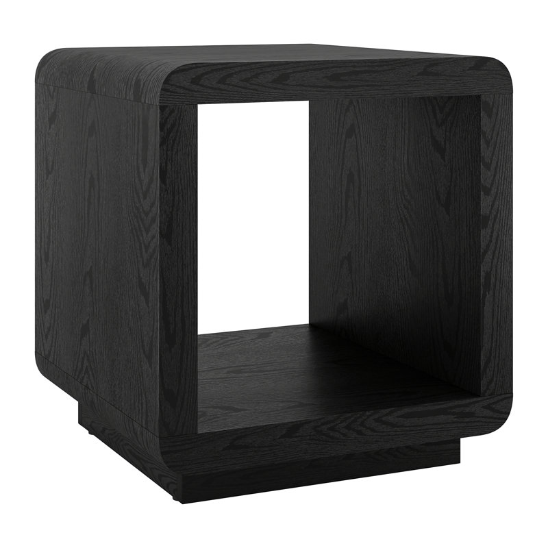 Lonni 20" Wide Square Side Table in Black Grain, Black Grain