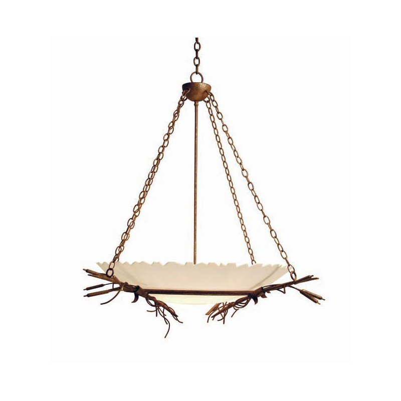 Luminaire suspendu inversé l 48 po Cattail, Or de Pompéi