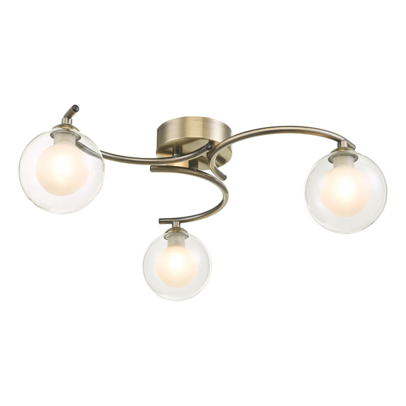 Youngtown Semi Flush Mount, Antique Brass