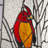 18.5"H Northern Cardinal Stained Glass Window Panel