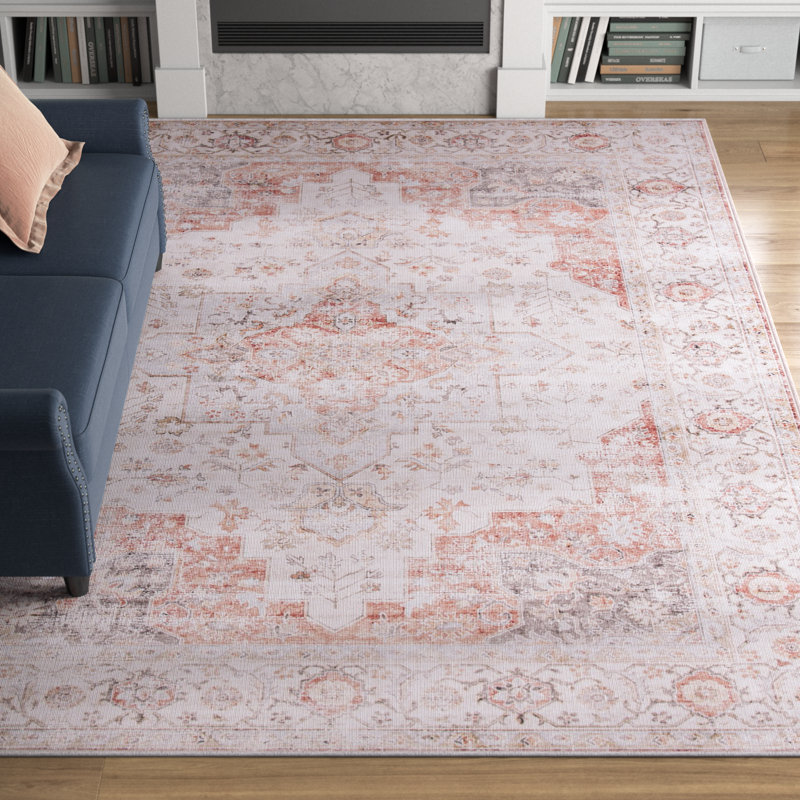 Métier à tisser oriental Sonia gris clair / rouille, Rectangle 9 pi x 12 pi