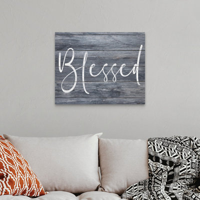 Family Quotes - Blessed Grey - reproduction sur toile
