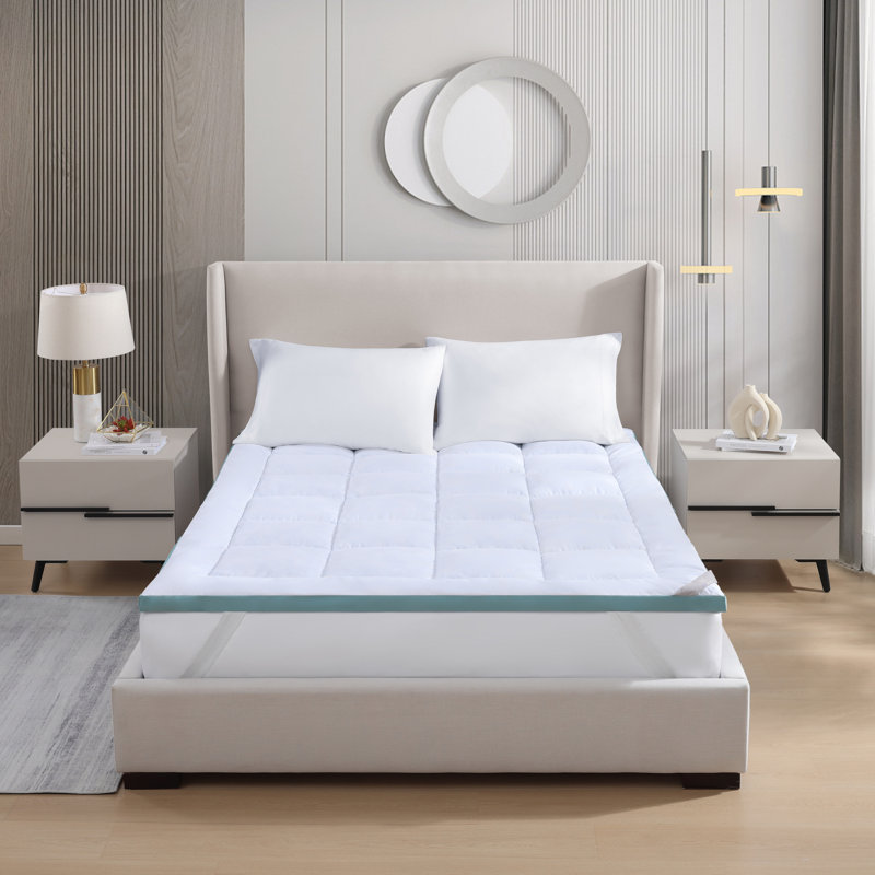 Surmatelas en mousse à mémoire de forme 2 po Alwyn Home, Très grand
