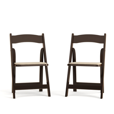 Prompton Wood Folding Chair with Vinyl Padded Seat