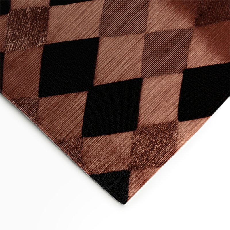 Checkered Brown Indoor and Outdoor Area Rug, Rectangle 9' x 12'