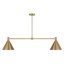 Pharos 2-Light Linear Chandelier in Noble Brass by Breegan Jane