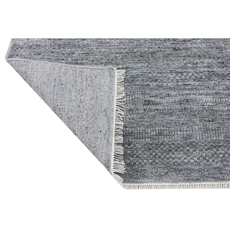 DAMADMARTGYBK Hand Knotted Area Rug in Gray, Rectangle 6' x 9'