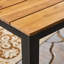 Table de bureau d'extérieur en bois et en fer d'une profondeur de 34 po x l 69,81 po x H 30 po