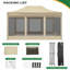 Auvent 10 po x 15 pi, abri de jardin escamotable avec filet grillagé-105123538