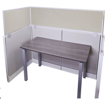 Acoustical Cubicle Mounted Privacy Panel with Small Bracket