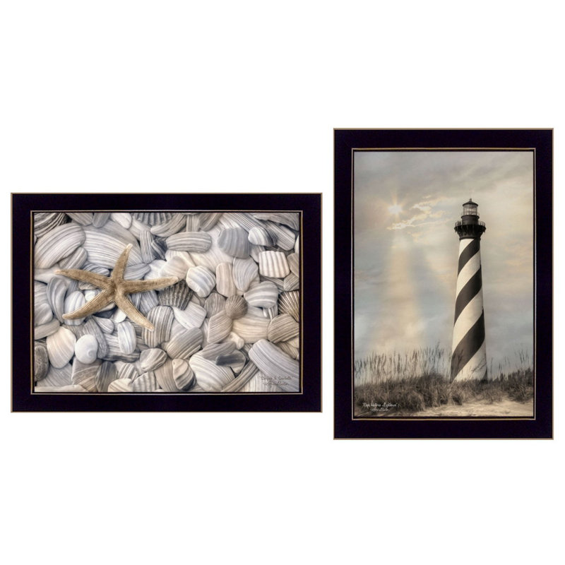 Art mural encadré vignette 2 pièces Cape Hatteras, Black Framed