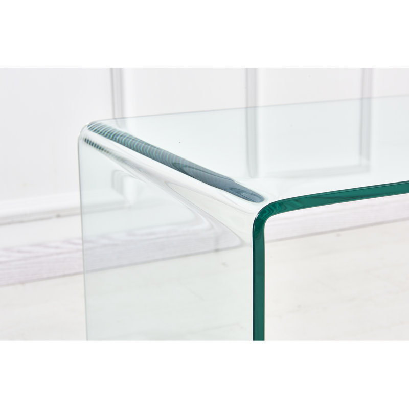 Table d'appoint en verre trempé transparent - adaptée à différentes pièces La table transparente ajoute une touche d'élégance à votre espace de vie
