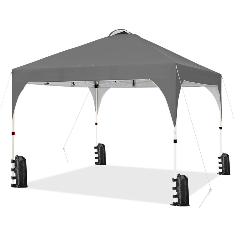 3m x 3m Iron Pop-Up Gazebo, Dark Grey