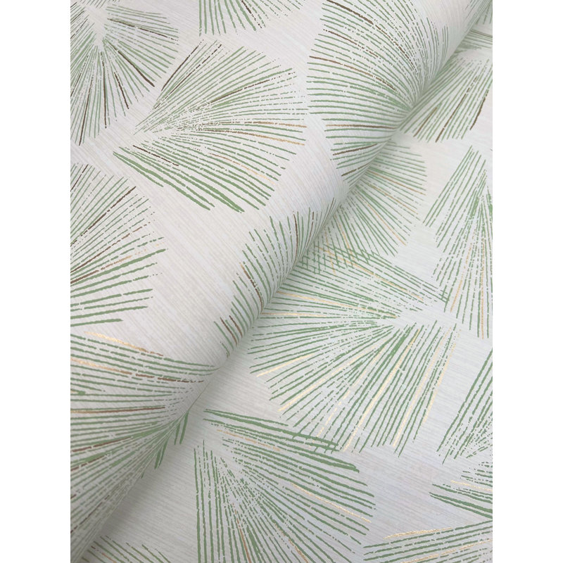 Elora Metallic Wallpaper Roll, Green