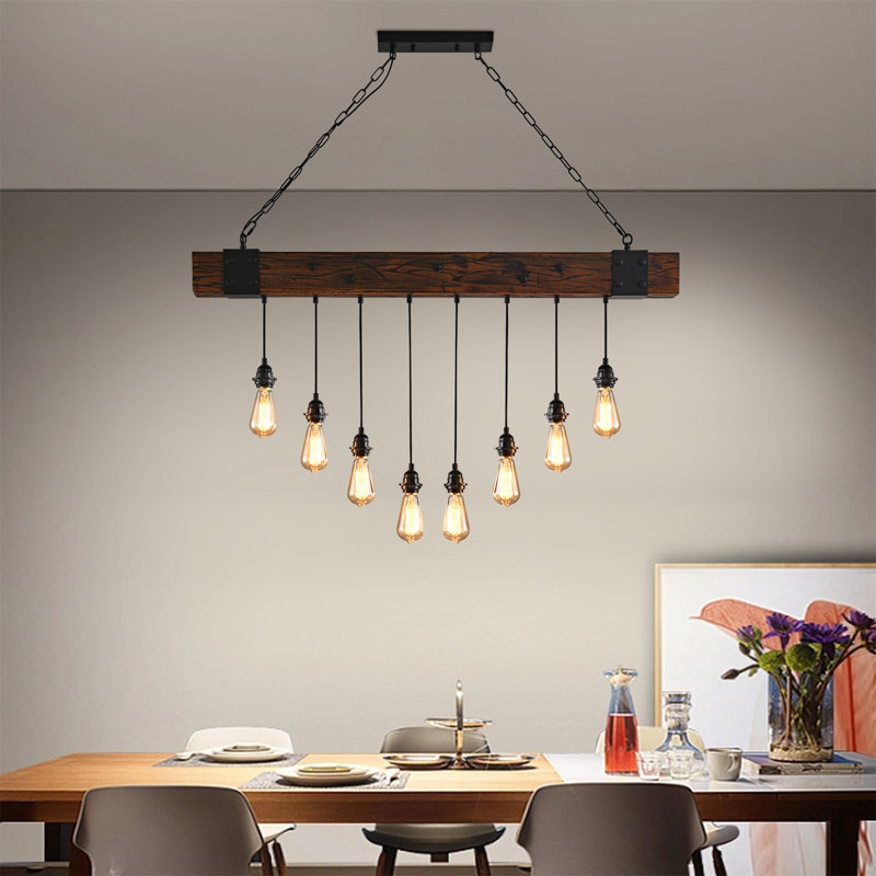 Luminaire suspendu noir 8 lumières Calita