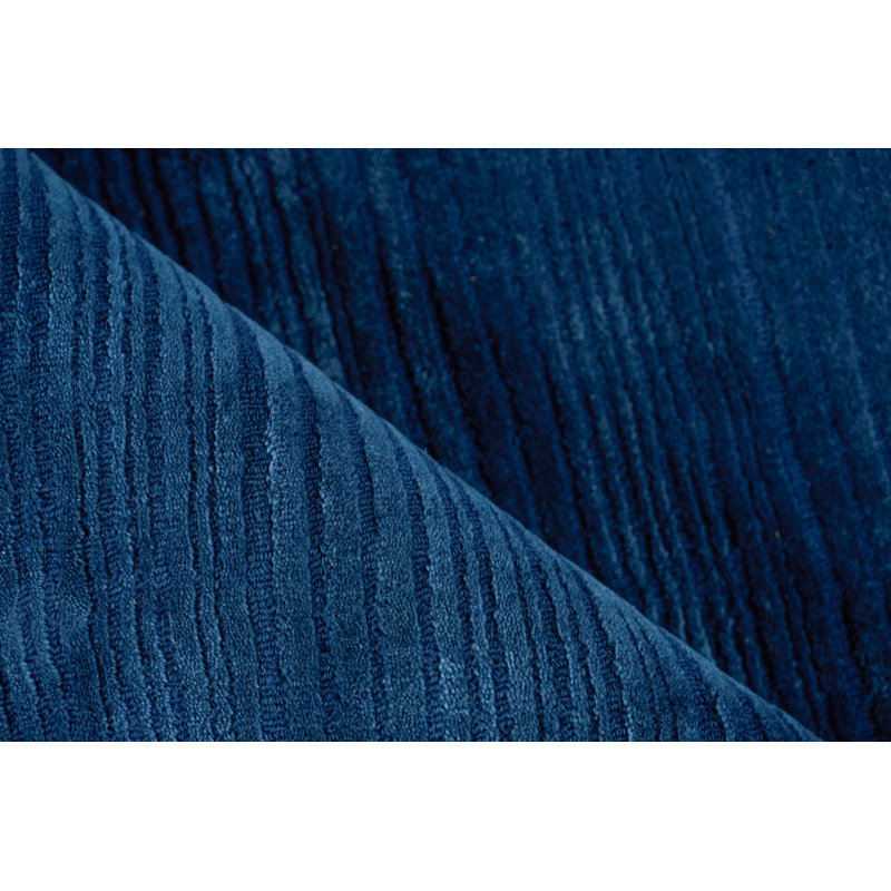 Cavallo Modern handloomed Nylon/Wool Silver Area Rug, Rectangle 10' x 14', Navy