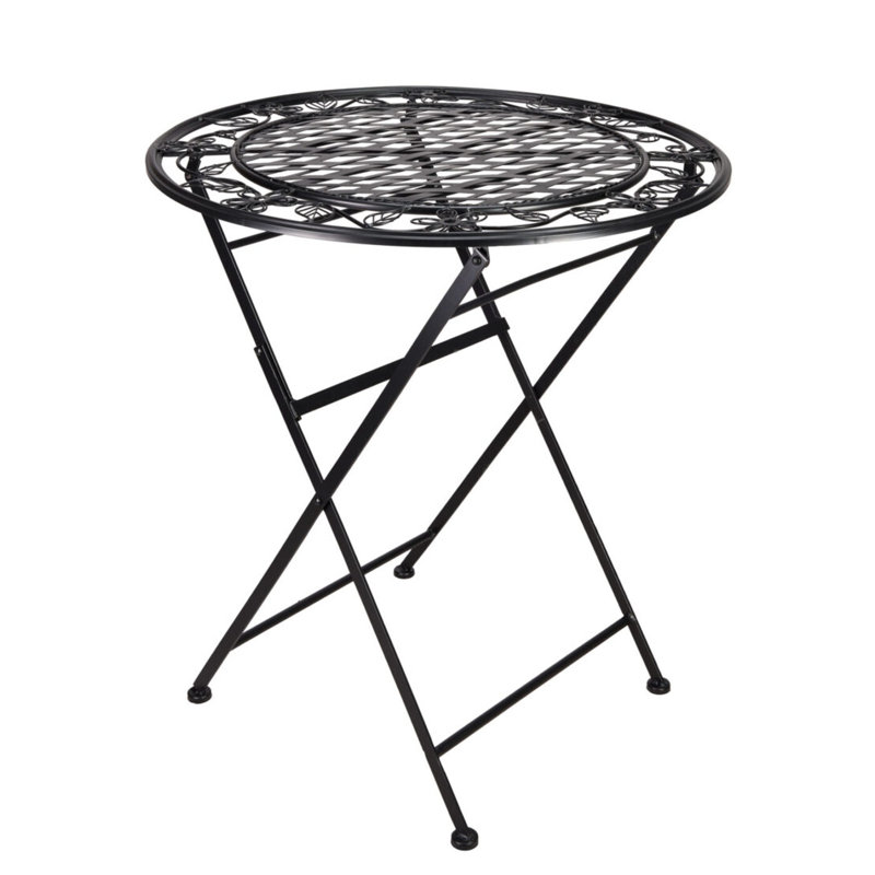 Table bistro en fer Barcelona par Chivari, Noir mat rustique
